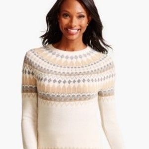 Talbots - Cashmere Nordic Fair Isle Sweater NEW!
